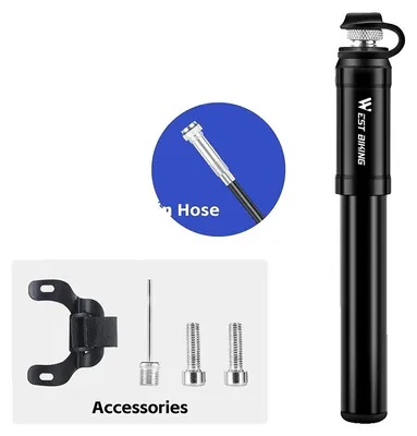 Produktbild von Fahrradpumpe, 130 PSI, Dualventil-Kompatibilität, 136-130 PSI Schwarz
