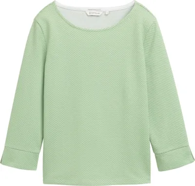 Produktbild von Tom Tailor Sweatshirt strukturiert mit 3/4-Arm und Schlitz aus Baumwolle