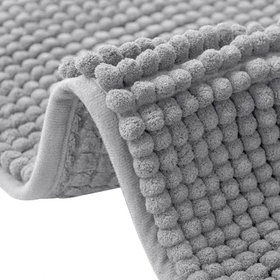 Image de Tapis de bain, 40 x 60 cm, antidérapant, lavable, absorbant, tapis de douche en chenille douce, tapis de bain pour douche et baignoire