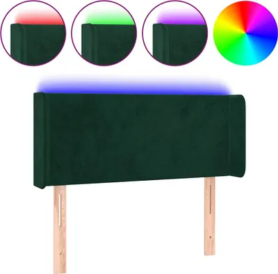 Produktbild von vidaXL LED Kopfteil Dunkelgrün 83x16x78/88 cm Samt