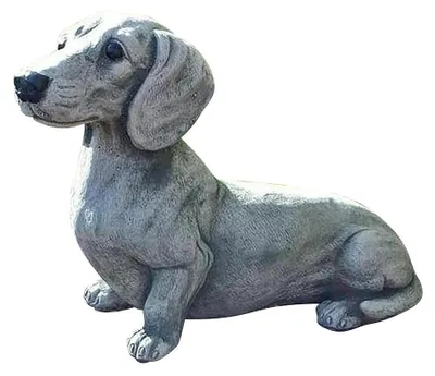 Immagine prodotto di Piccolo statuino a forma di bassotto, realizzato in resina, ideale per giardino o casa