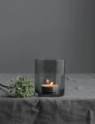 Produktbild von Storefactory Kerzenhalter RAMSJÖ L Glas grau | Ø 10x12 cm