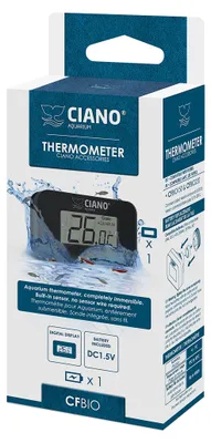 Digitales Thermometer, schwarz, 0–50 °C, hohe Genauigkeit