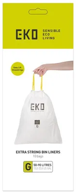 Produktbild von EKO - Müllbeutel 50-90 Liter (G) - Plastic - Weiß
