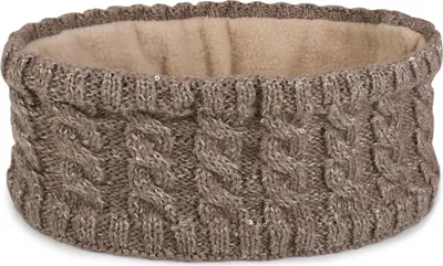 Produktbild von styleBREAKER Damen Strick Stirnband mit Zopfmuster und Pailletten, Fleece Futter, Haarband, Thermo Winter Headband 04026028