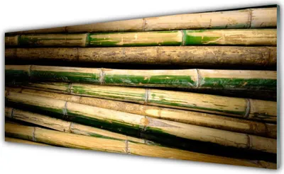 Imagen del producto de Panel protector de vidrio para cocina, 125x50 cm, con diseño de bambú y plantas