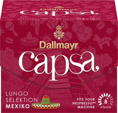 Produktbild von Dallmayr Capsa Lungo Selektion Mexico, Nespresso Kompatibel, Kaffeekapsel, Röstkaffee, Kaffee, 10 Kapseln, 56 g