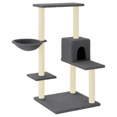 Image de vidaXL Arbre à chat avec colonnes à griffer en sisal gris foncé 95 cm