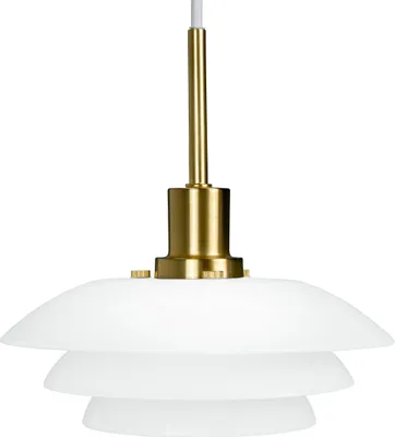 Produktbild von Pendelleuchte LED, Hängelampe, Deckenlampe Pendel, Pendellampe Esstisch, Pendelleuchte für Wohnzimmer, Skandinavische Design, DL20 Opal/ Messing