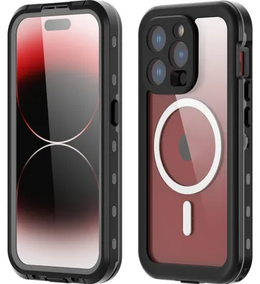 Produktbild von RedPepper Wasserdichte Hülle für iPhone 15 Pro, wasserdicht, mit MagSafe, Hartschalenhülle, stoßfest - Schwarz