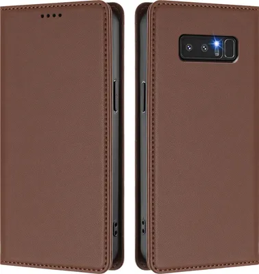 Image de Etui en cuir pour Samsung Galaxy Note 8, étui magnétique en cuirPolyuréthaneavec support Marron