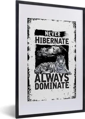 Produktbild von MuchoWow® MuchoWow® Gerahmtes Poster Jahrgang - Tiger - Design 40x60 cm - Poster mit zchwarzem Bilderrahmen - Poster in Rahmen
