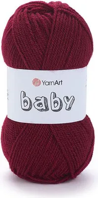 Produktbild von YarnArt Baby Wolle 577 Burgund - 100% Akryl, Weich & Hypoallergen, 50g, Ideal für Baby-Projekte