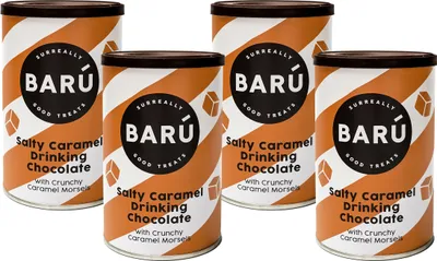 Produktbild von Barú Salty Caramel Trinkschokolade Pulver - Instant Schokolade - 4 x 250g