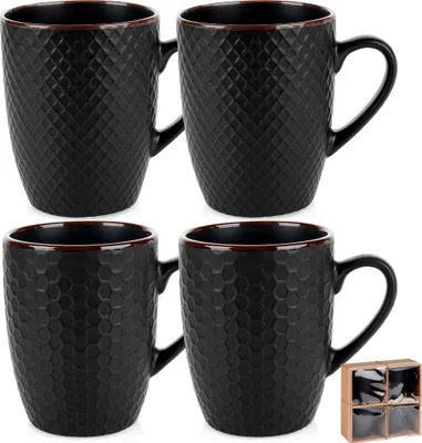 Zdjęcie produktu dla Vilde kubek ceramiczny Kubek ceramiczny Kubek do picia Kubki ceramiczne 400 ml 4 szt.