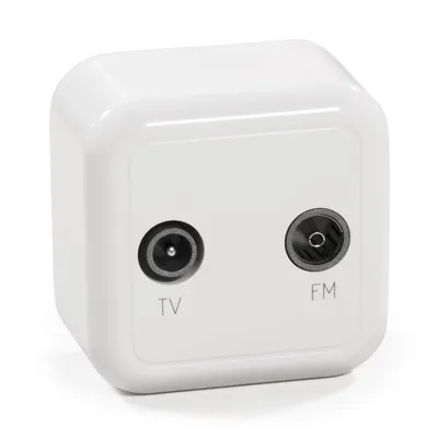 Obrázek produktu pro Antennendose McPower ''Finery'' für TV, Radio und Sat, AP, weiß