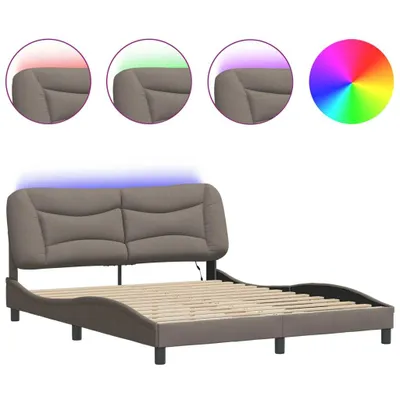 Produktbild von Bettgestell mit LED ohne Matratze "Hvar" Taupe 160x200 cm Stoff