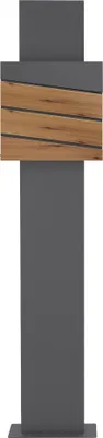 Produktbild von ML-Design Briefkasten mit Zeitungsfach, 37x37x11 cm, Anthrazit/Holzoptik, inkl. Ständer