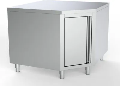 Produktbild von Combisteel Eck-Arbeitsschrank mit 1 Flügeltür aus Edelstahl 1000/1000x600x850mm