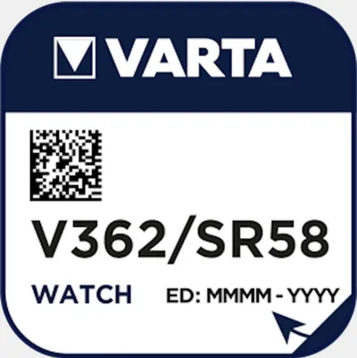 A VARTA product label with a QR code and product information.