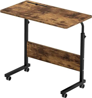 Image de Bureau réglable 80 x 40 cm, marron, avec support pour tablette
