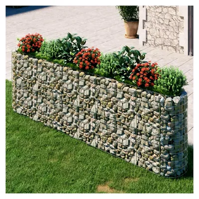 Produktbild von Gabionen-Hochbeet aus verzinktem Eisen 330x50x100 cm, Pflanzkübel, Kräuterbeet, Hochbeete-Set, Pflanztrog, Vertikalbeet, Pflanzgefäße