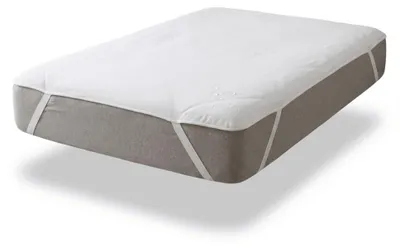Image de Protection imperméable pour matelas - Tissu en coton - Blanc - 160 x 200 cm