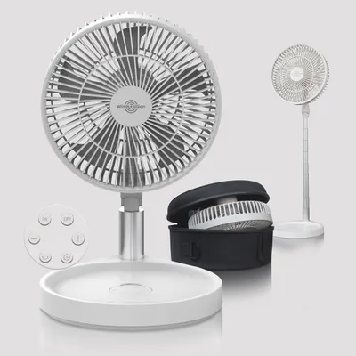 Produktbild von WindBillion Akku-Ventilator Klappbarer Kabelloser Ventilator Tragbar 37 Stunden Laufzeit Fernbedingnung 4 Windstufen USB-C