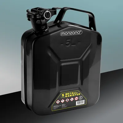 Produktbild von MONZANA® 5 L Kanister Stahl Sicherheitsbügel UN-Zulassung Benzinkanister Metall Diesel Kanister Behälter Stahl Kraftstoffkanister