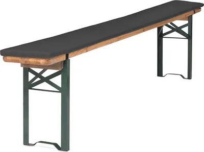 Produktbild von TexDeko Bierbankauflage (Mini 110cm) gepolstert für Bierzeltgarnitur 110x25x4cm XL Polsterung Biertisch-Auflage (Premium, Anthrazit)