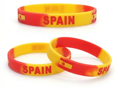 Productafbeelding van Set van 3 Silikon Armbanden met Spaanse Vlag voor Sportevenementen