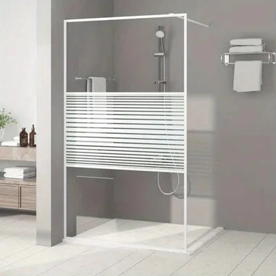 Zdjęcie produktu dla Ścianka prysznicowa – kabina prysznicowa typu "walk-in" z bezpiecznym szkłem ESG i bezramową konstrukcją, o wymiarach 115x195 cm
