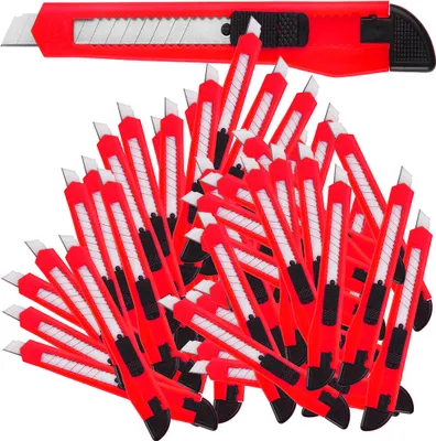 Produktbild von DEUBA® 50 x Teppichmesser Rasterautomatik Abbrechklinge 9mm Klingenbreite Cuttermesser Paketmesser Sicherheitsmesser