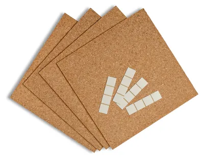 Produktbild von Decosa Pinntafel, 30,5 cm x 30,5 cm x 5 mm - 4 Pack (= 1,48 qm)