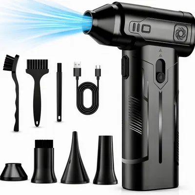 Produktbild von Elektrische Druckluftgebläse,Mini Staubgebläse,Tragbar Air Duster,110000U/min,Stufenlose Geschwindigkeitsregelung,Typ-C-Ladefunktion,Kabelloser,85min