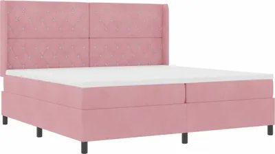 Immagine prodotto di vidaXL Letto boxspring con materasso LED rosa 200 x 200 cm velluto