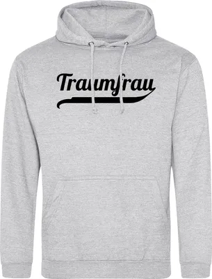 Produktbild von Huuraa Uni Hoodie Traumfrau Schriftzug XL Heather Grey Vegan Sweatshirt Geschenkidee