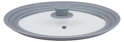 Obrázek produktu pro alpina Univerzální poklička na pánev 24 cm/26 cm/28 cm – poklička s ochranou proti rozstřikování a silikonovým okrajem – silikonová poklička – skleněná poklička – lze mýt v myčce