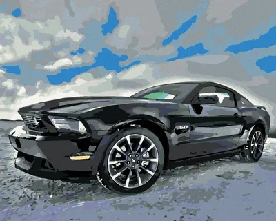 Produktbild von Diamondi - Diamond painting - SCHWARZER SPORTWAGEN, 40X50 cm, mit Keilrahmen (bereits gespannt)
