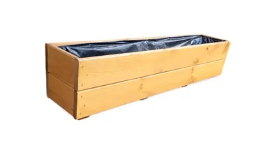 Produktbild von FKL DESIGN Pflanzgefäß Eiche D27, L 90 x B 18 x H 18 cm, Garten, komplett montiert, verrottungsbeständig, inkl. Folie und Abflusslöchern, kesseldruckimprägniert