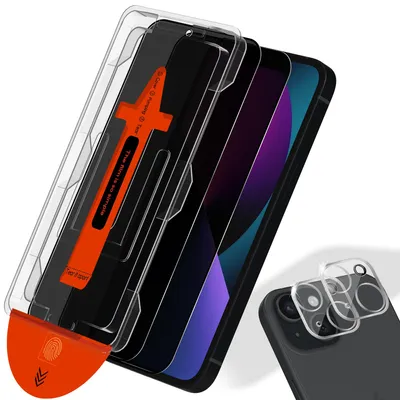 Obrázek produktu pro 2-balení iPhone 13 Ochranné sklo na displej Privacy & 2-balení ochrana objektivu - Tvrzené sklo | [Automatická instalace] - Bez bublin