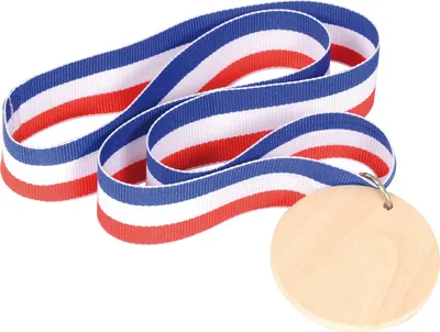 Produktbild von EDUPLAY 210288 Medaille mit Nylonband, Holz, Nylon, Ø 5,2 cm, mehrfarbig
