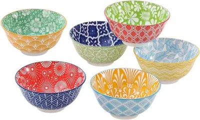 Produktbild von Famanu Suppenschalen 652 ml - Set von 6 bunten Schalen für Frühstück