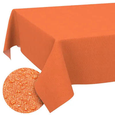 Tischdecke 140x160cm Rechteckig Orange DanceDirty abwaschbar Leinenoptik wetterfest, Hauptbild