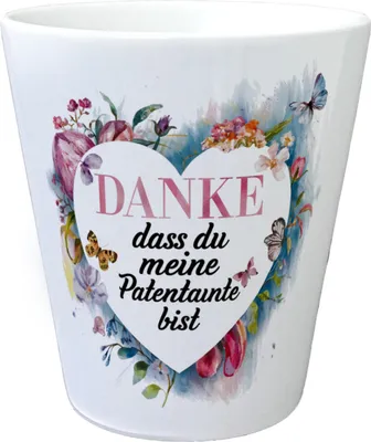Produktbild von Danke Patentante Blumentopf Herz Danksagung