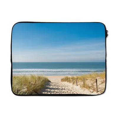 Produktbild von MuchoWow® Laptop Hülle 17 Zoll Laptoptasche Strand - Meer - Düne - Sand - Sommer - Zipper - Schutzabdeckung
