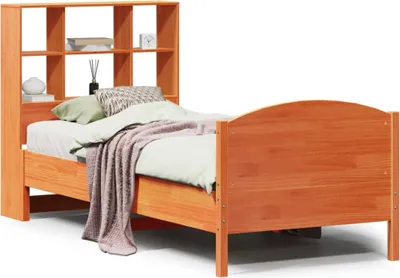 Obrázok produktu pre Posteľ s knižnicou bez matraca vosková 100x200 cm borovica