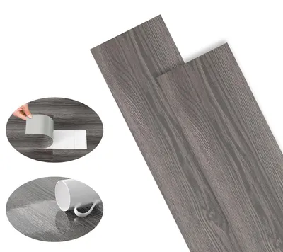 Produktbild von Eikuavons 2 m² PVC Vinylboden Bodenbelag Vinyl Laminat Selbstklebend Dielen Planke Rutschfest Wasserfest 14 Stück Vinyl-Dielen Holzmaserung Dielen (Dunkelgrau)