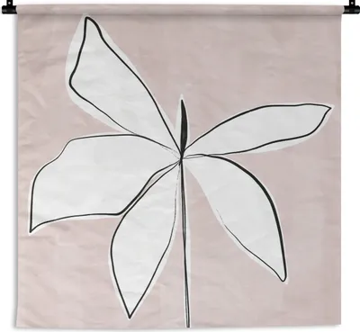 Produktbild von MuchoWow® Wandteppich Wandbehang Blume - Abstrakt - Pastell 150x150 cm Tapisserie Dekoration Wandtuch - Wohnaccessoires - Modernes