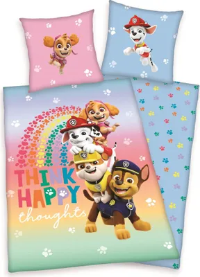 Produktbild von Paw Patrol Think Happy Bettwäsche Set 2 tlg.135x200cm 80x80cm